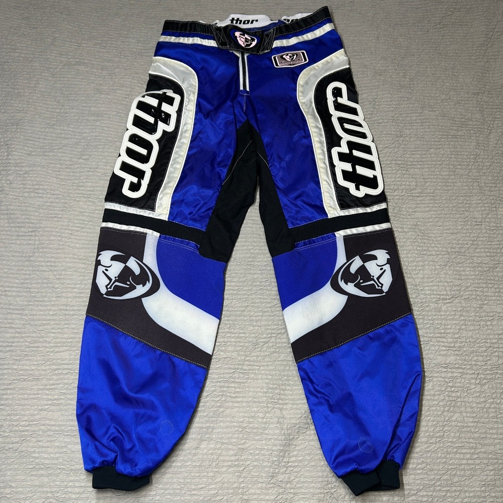 Thor Core 1010 Motocross Racing Pants Blue Black White Mens Size 34 Kevlar Knee